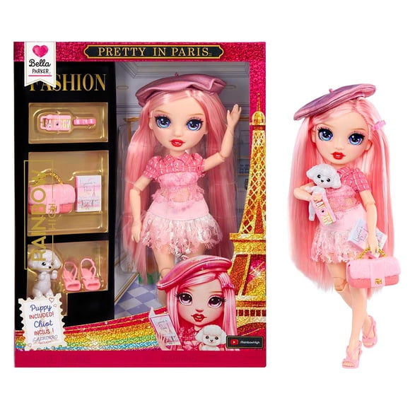 Poupée-mannequin Rainbow High Pretty in Paris - Bella Parker (rose), poupée-mannequin Rainbow de 11 po (28 cm)