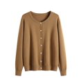 thumbnail image 1 of Rbaofujie Chandails Légers pour Femmes Chandail Uni à Col Rond Veste Cardigan Chandail à Col Rond Chandails Kaki pour Femmes, 1 of 9