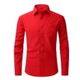 thumbnail image 1 of zanvin Chemises Habillées pour Hommes Manches Longues Sans Plis Coupe Régulière Boutonnée Formelle, Rouge, P, 1 of 3