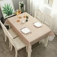 thumbnail image 1 of Plastic Tablecloth Waterproof Oil Resistant, ZZkhGO Wipeable Checkered Table Cover, Extra Large 54x71 Inch PVC Picnic Mat for Outdoor Camping Dining, Brown, 1 of 6