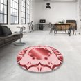thumbnail image 4 of Ahgly Company Machine Washable Indoor Square Transitional Lava Red Area Rugs, 6' Square, 4 of 7