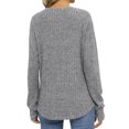 thumbnail image 4 of yoeyez Tunique en Tricot pour Femmes, Chandails à Manches Torsadées Patchwork, Col Ras du Cou Raglan, Chemises à Manches Longues, Hauts de Mode d'Automne 2024 Gris P, 4 of 6