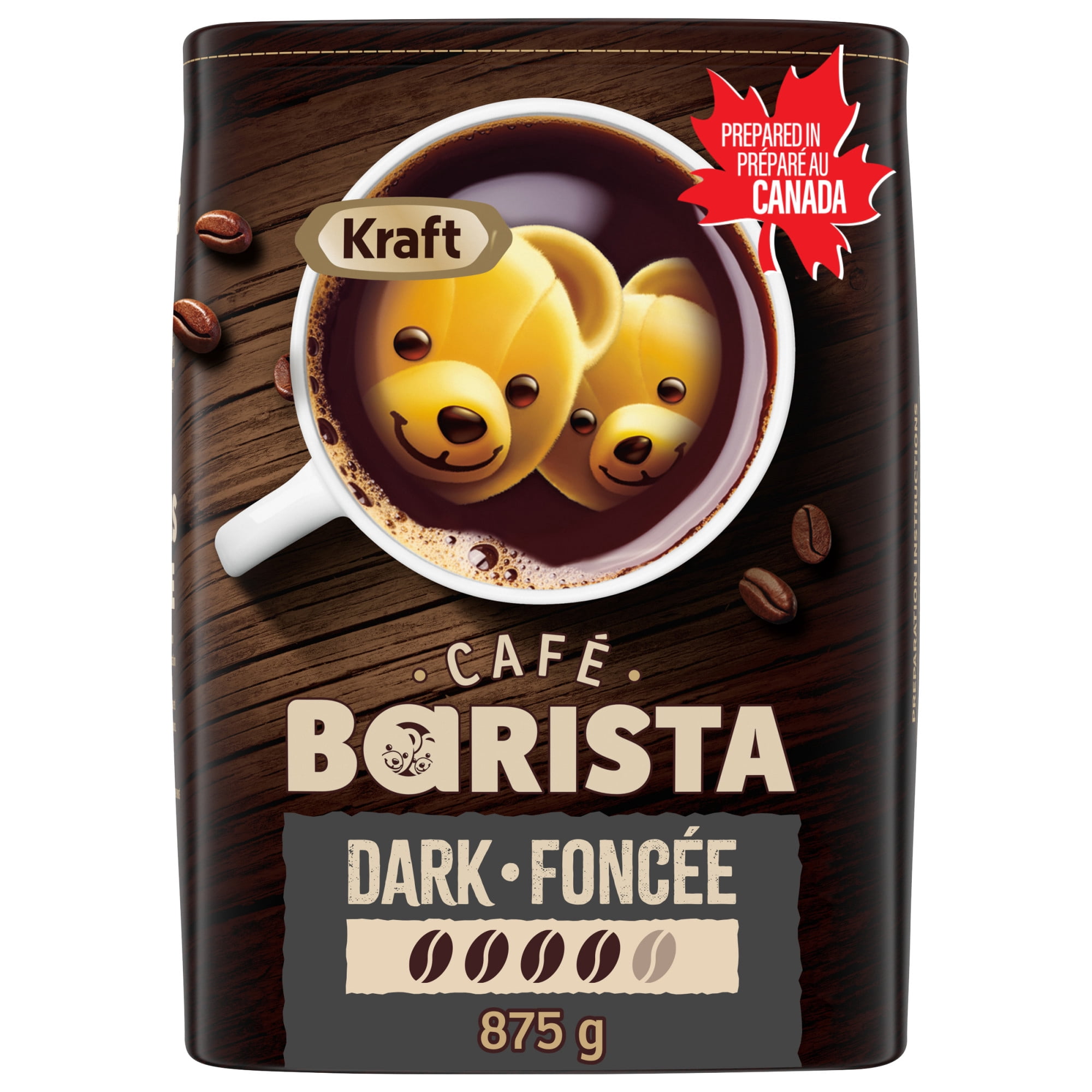 Kraft Café Barista Dark Roasted Ground Coffee, 875g Canister