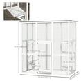 thumbnail image 3 of PawHut Grande Cage Extérieure en Bois pour Chat Blanche, 3 of 10