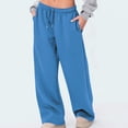 thumbnail image 2 of Yuzhih Womens Wide Leg Sweatpants Drawstring Waisted Baggy Lounge Pants Athletic Joggers with Pockets, 2 of 6