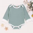 thumbnail image 4 of Baby Fashion Solid Color Jumpsuits Girl’s Casual Round Neck Long-sleeved Triangle Wrapped Romper, 4 of 4