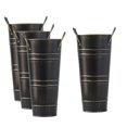 thumbnail image 2 of Abbracc 4 Pieces French Floral Bucket Container Pots for Deck Black, 2 of 9