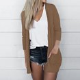 thumbnail image 2 of Pompotops Women's Solid Color Three Quarter Sleeve Casual Tops Blouse With Pocket Cardigan Clearance, 2 of 6