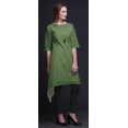 thumbnail image 4 of Bimba Kurti Asymétrique Brun à Blocs Damassés Imprimés pour Femmes, Robe d'Été Indienne Tunique, Très Grand, 4 of 6