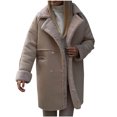 thumbnail image 2 of EGNMCR Manteau et Vestes Décontractés à Manches Longues avec Capuchon pour Femmes, Veste à Manches Longues Unie avec Poche et Revers, Manteau pour Femme, 2 of 3