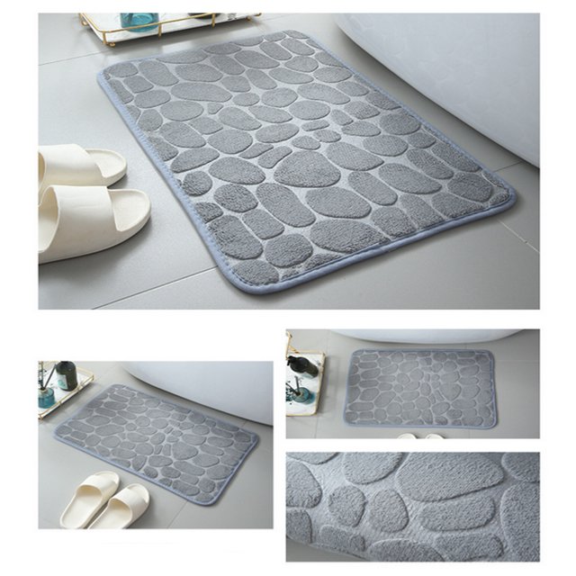 Bigersell Memory Foam Bath Mat Clearance Non Slip Bath-Mat, Absorbent Washable Bath Mats for Bathroom with Rubber Backing, Thin Bathroom Rugs Bathroom Mats Bathroom Rugs Bath Rug Gray
