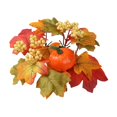thumbnail image 1 of SLYNSHome Halloween Fall Candle Rings Mini Wreaths Maple Leaf Pumpkin Candle Holder for Thanksgiving Halloween Table Fall Decor Centerpieces, 1 of 7