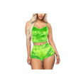 thumbnail image 1 of Women 2PCS Lingerie Set Slim Solid Sling Crop Top Short Elastic Band Pants, 1 of 8