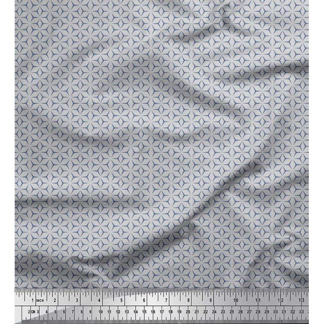 Soimoi Cotton Poplin Fabric Geometric Small Print Fabric by The Yard 56 Inch Wide