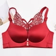 thumbnail image 3 of Womens Solid Bra Wire Free Underwear Front Closure Butterfly Backless Bra, 3 of 9