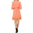 thumbnail image 3 of INSPIRE CHIC Juniors Layered Ruffle Hem 3/4 Sleeves Smocked A-Line Chiffon Dress, 3 of 6