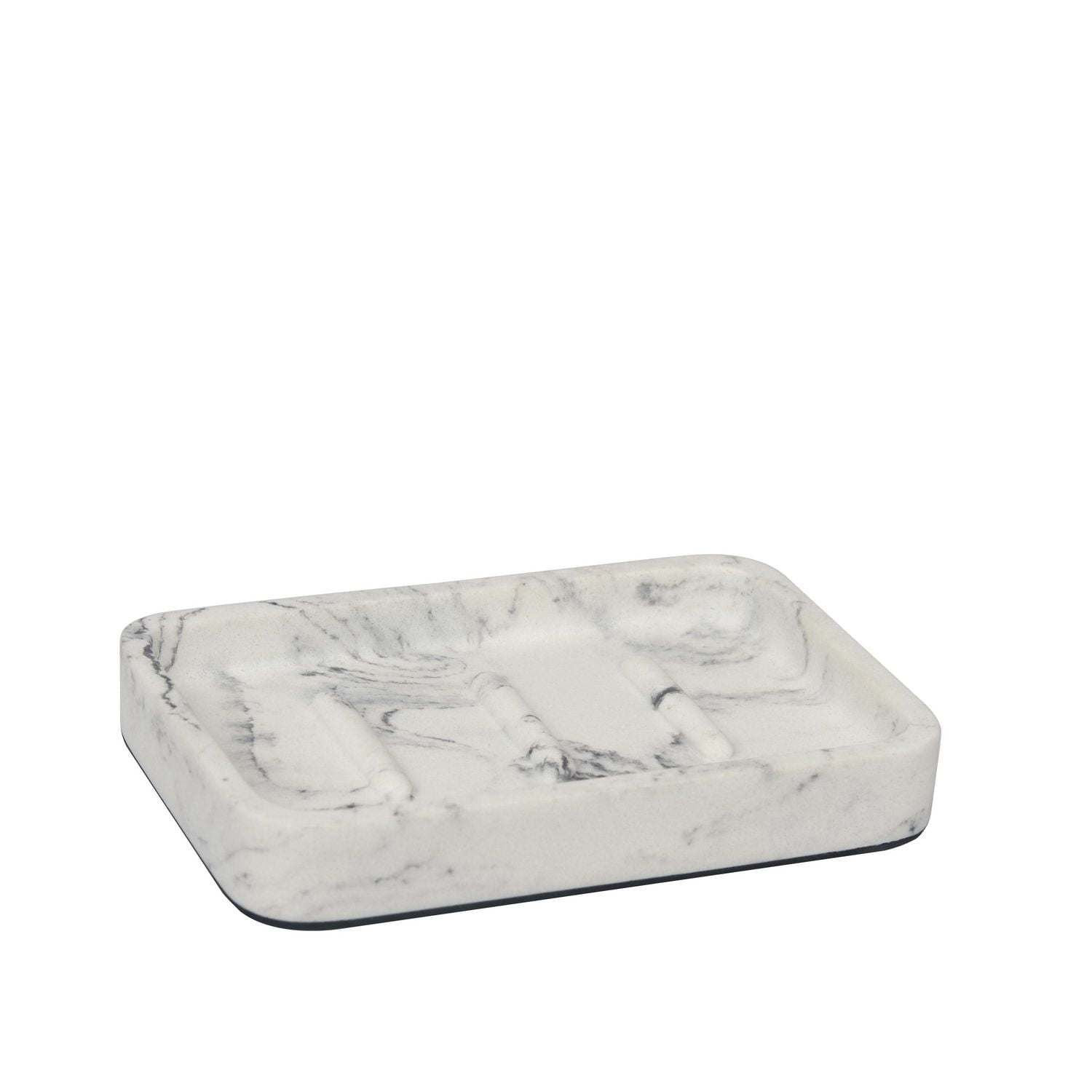 hometrends Porte-savon blanc en faux marbre, 1 porte-savon en grès pour la salle de bain