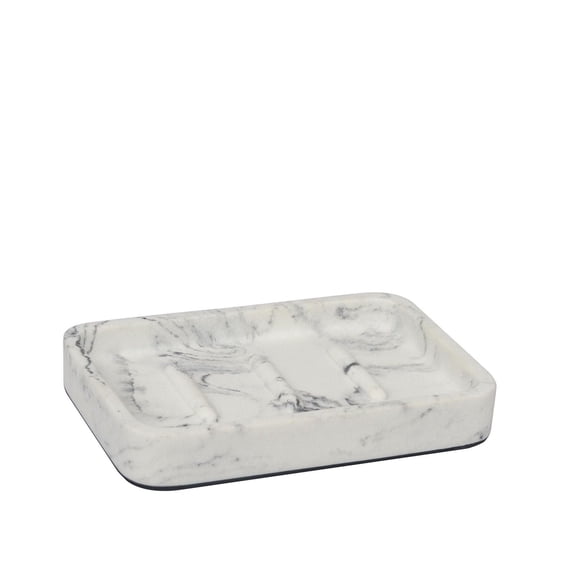 hometrends Faux Marble White Soap Dish, 1 sandstone soap dish for bathroom use