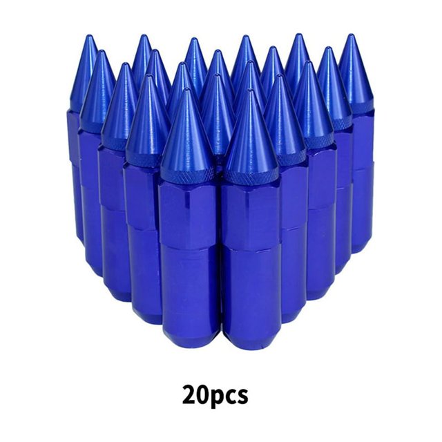 Ruiboury 20 Pcs/ensemble Écrou de Moyeu de Roue Extérieure de Voiture Monté Automobile Réparation Bleu