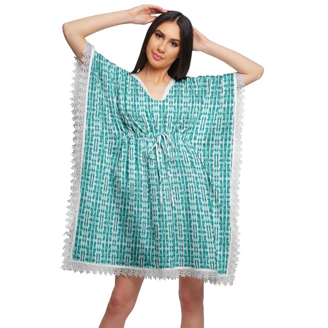 Moomaya Sortie de Plage Imprimé Kimono Caftan Kaftan Cache-Maillot pour Femmes