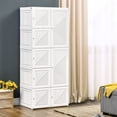 thumbnail image 2 of HOMCOM Foldable Clothes Wardrobe Closet Organizer with Storage, White, 2 of 10