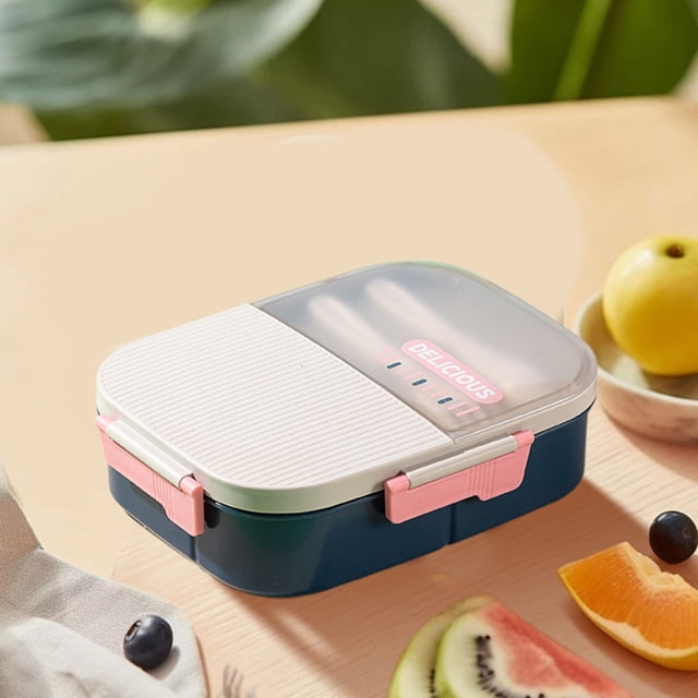 Boîte Bento / Contenant à Lunch Étanche de 1250 ml pour Adultes et Enfants / Boîte de Préparation de Repas à Compartiments Multiples / Rangement Alimentaire Compatible Micro-Ondes / Boîte à Lunch en Plastique pour le Travail, l'École Ou un Pique-Nique