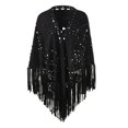 thumbnail image 1 of Poncho Cape Ouvert en Suède à Franges pour Femme - Motif Punch, Polyester, Taille Unique - Longueur 190 cm, 1 of 4