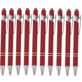 thumbnail image 1 of Maplenight Aluminum Ballpoint Pen with Touchscreen Tip - Metal Body, 1.5g Ink, 10pc Set for Business, Student Writing, and Screen Use Red, 1 of 4