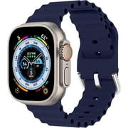 Apple Watch Ultra 1st gen GPS + Cellular 49mm Smart Watch Titanium Case with Blue Ocean Band (One Size) | Certified Refurbished Grade A