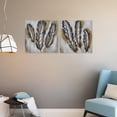 thumbnail image 3 of Hand Painted Canvas Wall Art Dainty Feathers - Set of 2, 3 of 3