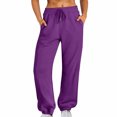 thumbnail image 2 of RKSTN Womens Pants Sweatpants Baggy Loose Mid Rise Fleece Workout Active Long Jogger Sweat Pants With Pockets Loose Fitting Long Pants, 2 of 5