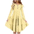 thumbnail image 2 of JDQJBZ Robe à Manches Longues pour Enfants, Imprimé de Cœurs, à Volants Superposés, Tenue d'Été Décontractée, 2 of 5
