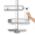 thumbnail image 3 of Simplehuman Adjustable and Extendable Shower Caddy, Large, Stainless Steel and Anodized Aluminum, 3 of 7