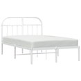 thumbnail image 3 of vidaXL Metal Bed Frame with Headboard White 135x190 cm Double, 3 of 5