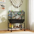 thumbnail image 2 of PawHut Large Hamster Cage, 3 Tier Rolling Gerbil Cage with Storage Shelf, 2 of 10