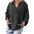 thumbnail image 1 of Chandail Tunique à Manches Longues Automne pour Femmes, Blouse Décontractée Ample pour Vacances, Col en V, Basique d'Hiver, 1 of 2
