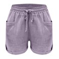 thumbnail image 4 of Womens Plus Size Shorts Tie Dye Boho Ruffle Short Pant Slacks Elastic Waisted Summer Vacation Wide Leg Pants Short, 4 of 5