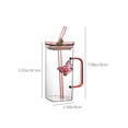 thumbnail image 3 of SSZMDLB Double-Wall Glass Tumbler With Handle, Insulated Straw Cup, Two-Way Straw Glassware for Cold Drinks, Iced Coffee, Home Kitchen, Elegant Glass Cup, 3 of 9