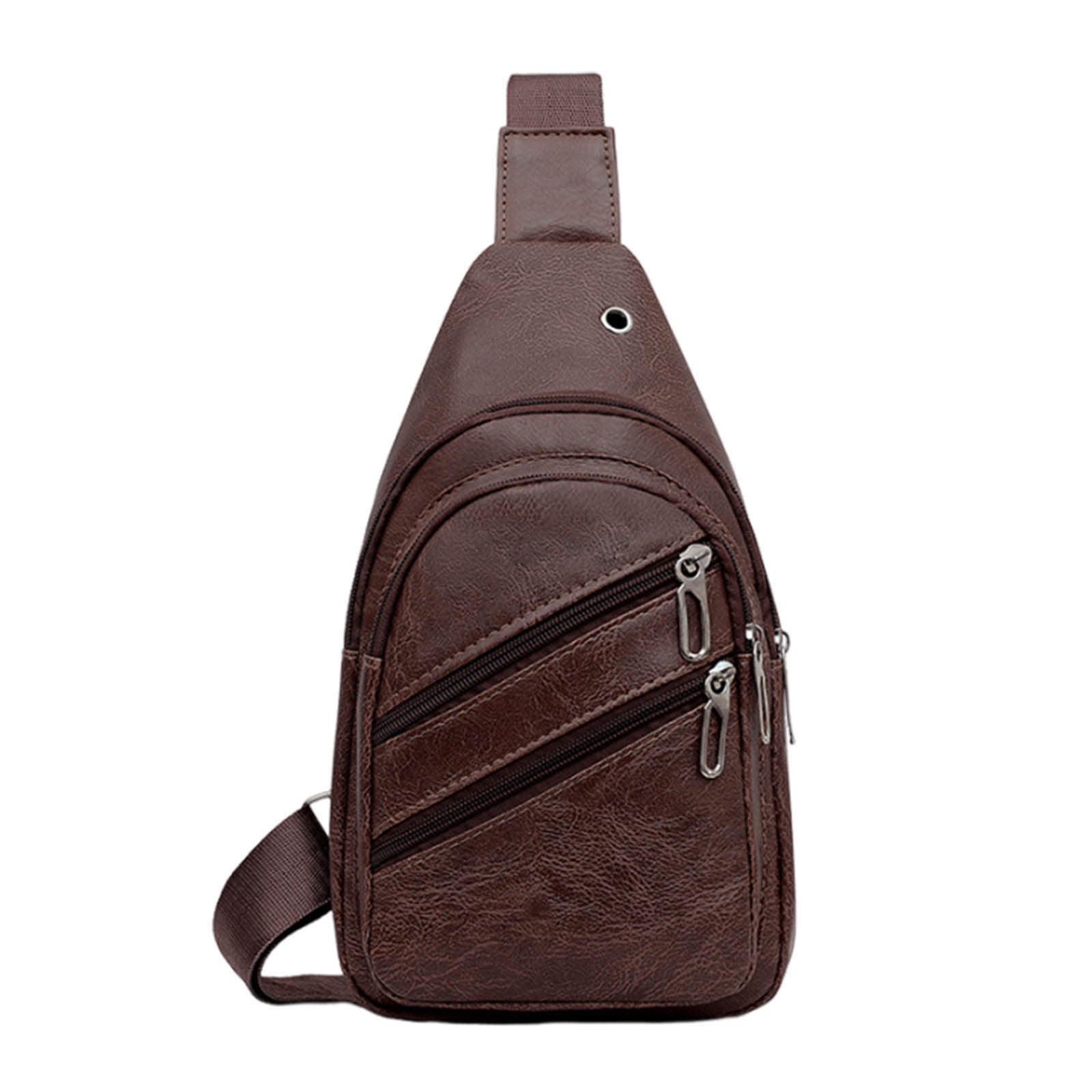 yulier Under $5 Small Sling Bag for Men, Leather Crossbody Bag