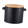 thumbnail image 2 of DOLITY Kitchen Vegetable Storage Tin Potato Onion Garlic Storage Bin with Lid Kitchen Storage Canister for Kitchen Countertop Pantry Black Large, 2 of 9