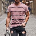 thumbnail image 2 of HKEJIAOI T-Shirt Rayé pour Hommes T-Shirt Marin Haut Gris à Rayures T-Shirt d'Été de Plage, 2 of 5
