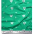 thumbnail image 1 of Soimoi Green Modal Satin Fabric Heart & Dots Decor Fabric Printed Yard 42 Inch Wide, 1 of 5
