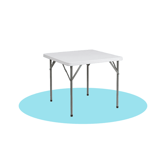 T&C Table Pliante Carrée à Dessus en Résine, Gris Pâle, 34 Pieds', Usage Commercial, Dessus Imperméable et Cadre en Acier, Gris Pâle, 1 Unité