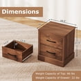thumbnail image 3 of Gymax Set of 2 Drawer Nightstand Bedside Table Compact Sofa End Table Rustic Walnut, 3 of 10
