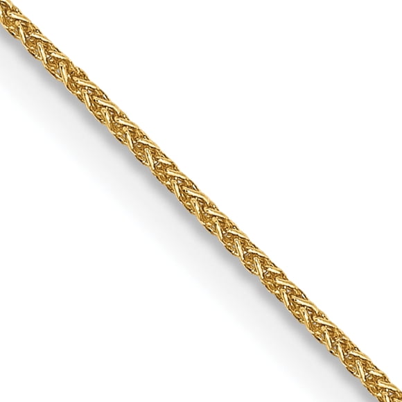 14k Yellow Gold 14 Inch .85mm Spiga Chain Necklace Pendant Charm Wheat
