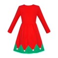 thumbnail image 2 of Robe Fille Sapin de Noël Pompons Manches Longues Nouvel An 8 Ans, 2 of 7