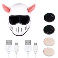 thumbnail image 1 of 2 Pcs Casque Lumineux Klaxons de Diable Rechargeables avec Base à Dégagement Rapide et Rubans pour Casque de Vélo Casque de Moto (Casque Non Inclus), 1 of 12