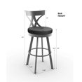 thumbnail image 4 of Amisco Washington 30" Swivel Stool - Cream Faux Leather/Glossy Gray Metal, 4 of 4