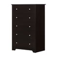 thumbnail image 2 of South Shore Vito 5-Drawer Chest for Adult, in Chocolate, 2 of 11