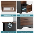 thumbnail image 3 of Bestier 59" Computer Desk with 4 Drawers, Office Executive Desk with File Drawer, Keyboard Tray for Home Office, Cherry, 3 of 9